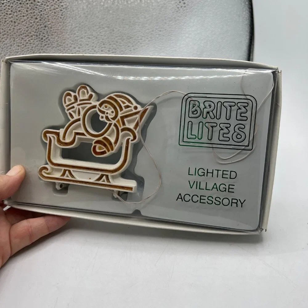 Dept 56 Brite Lites Lighted Village Accessory “Santa and Sleigh